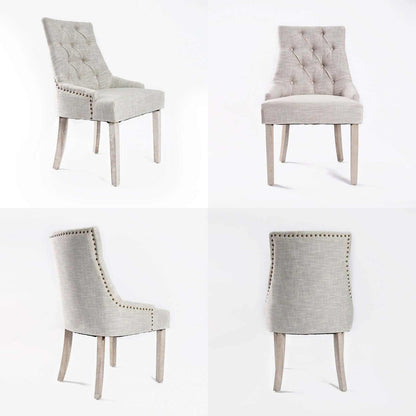 French Provincial Elegant Dining Chair Set of 4 - AMOUR CREAM