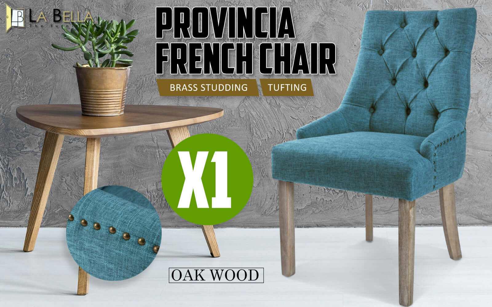 fabric Dining Chair Oak 