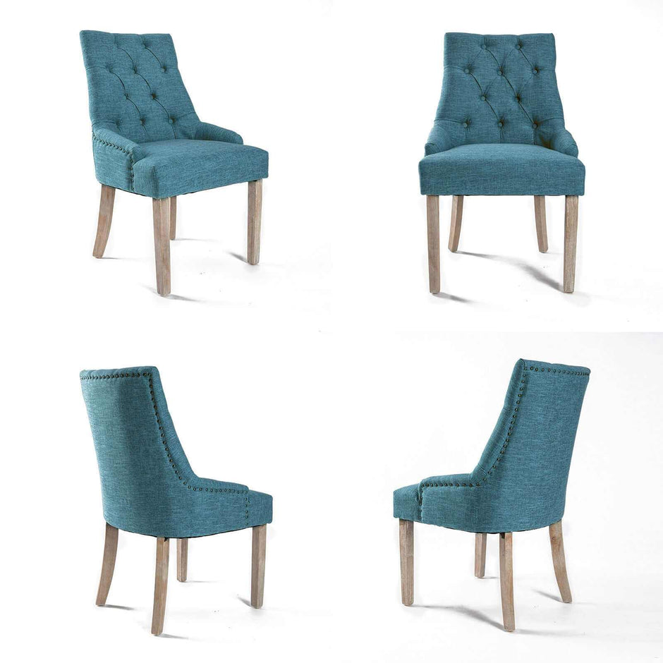 fabric Dining Chair Oak 