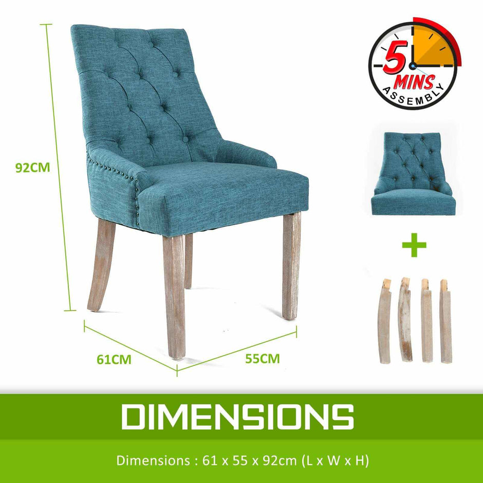 fabric Dining Chair Oak 