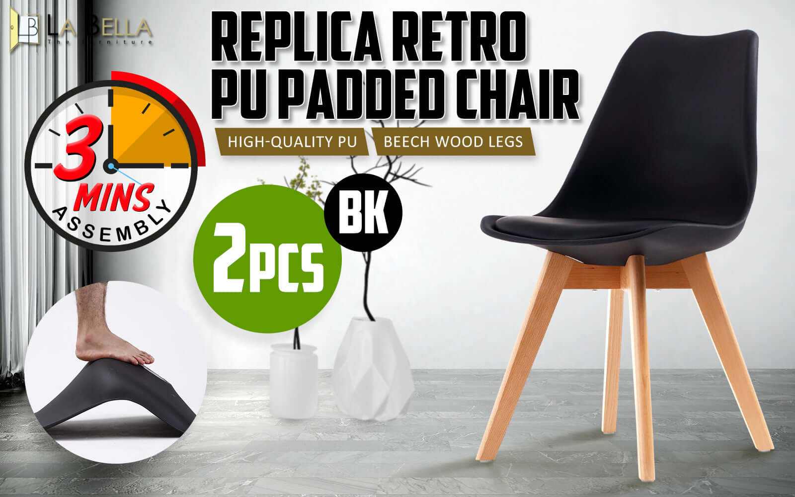 2 Retro Dining Chair 