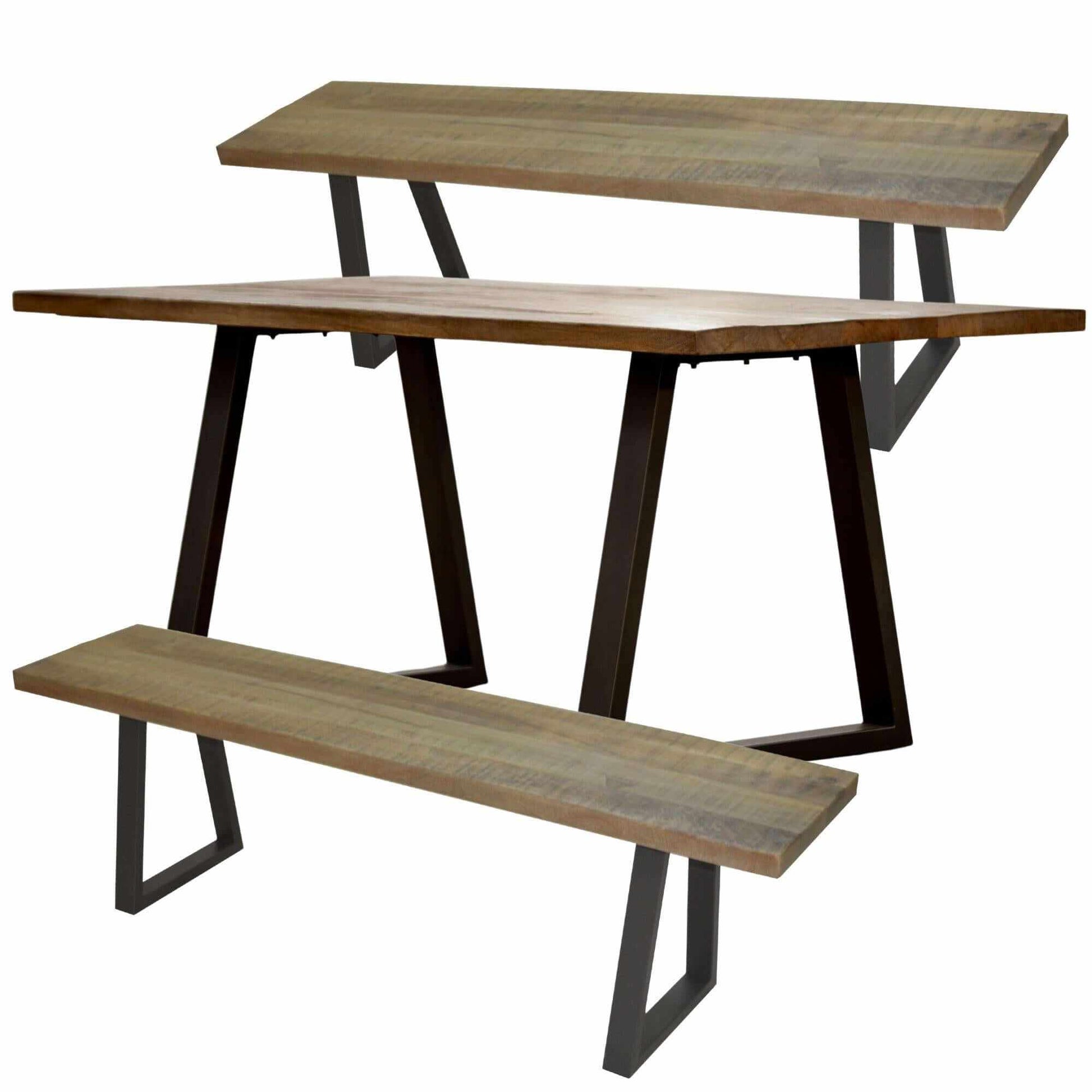 Begonia 3pc Live Edge Dining Table and Bench Set