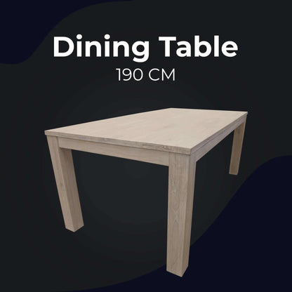 Foxglove Dining Table 190cm Solid Mt Ash Wood Home Dinner Furniture - 