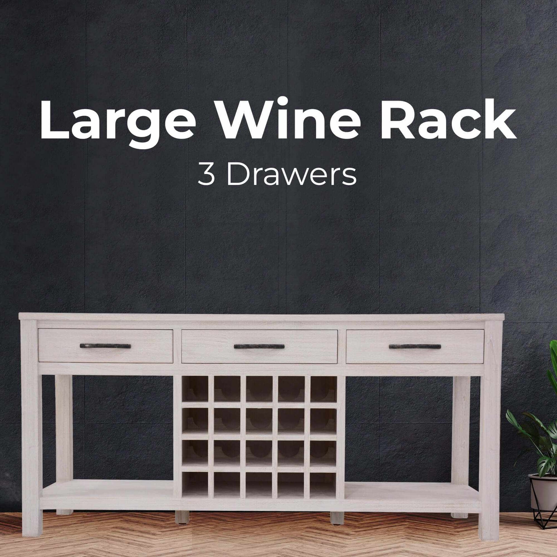 Foxglove Sideboard Buffet Wine Cabinet Bar Bottle Wooden Storage Rack 