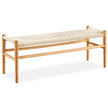 natural wood dining bench