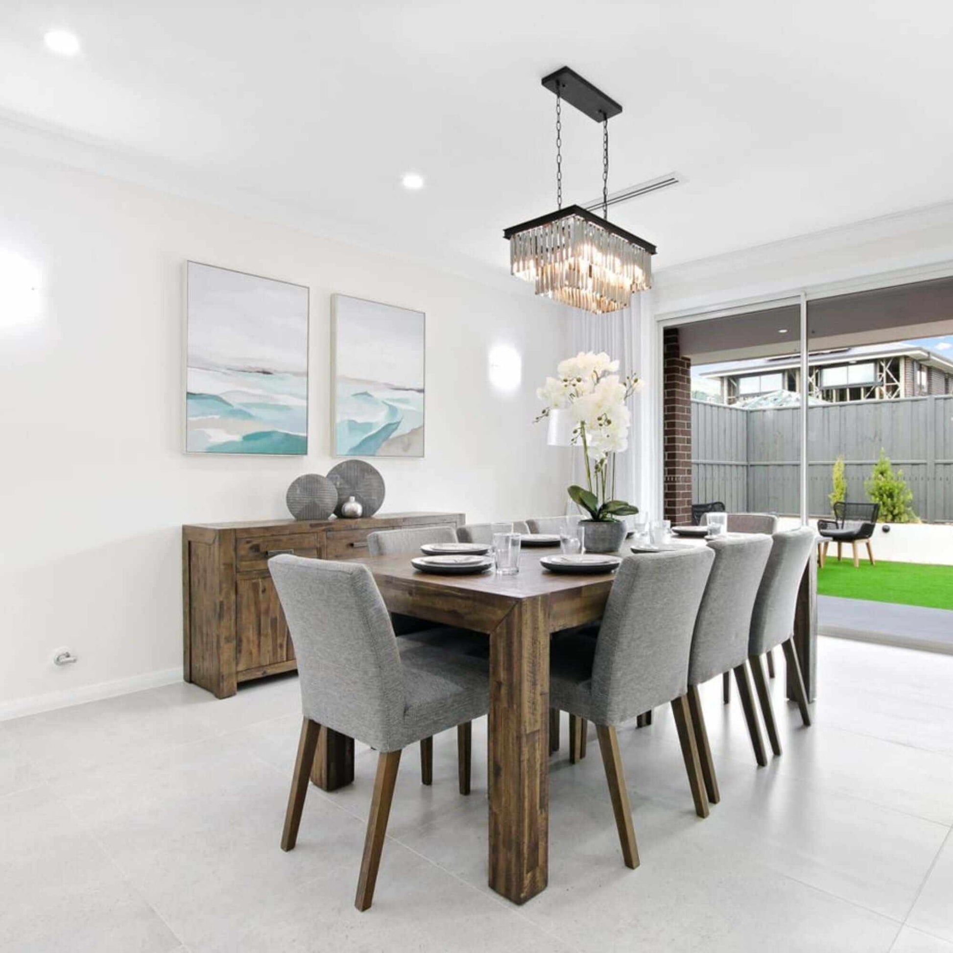 Catmint 210cm Solid Wood Dining Table for 8 - Stone Grey