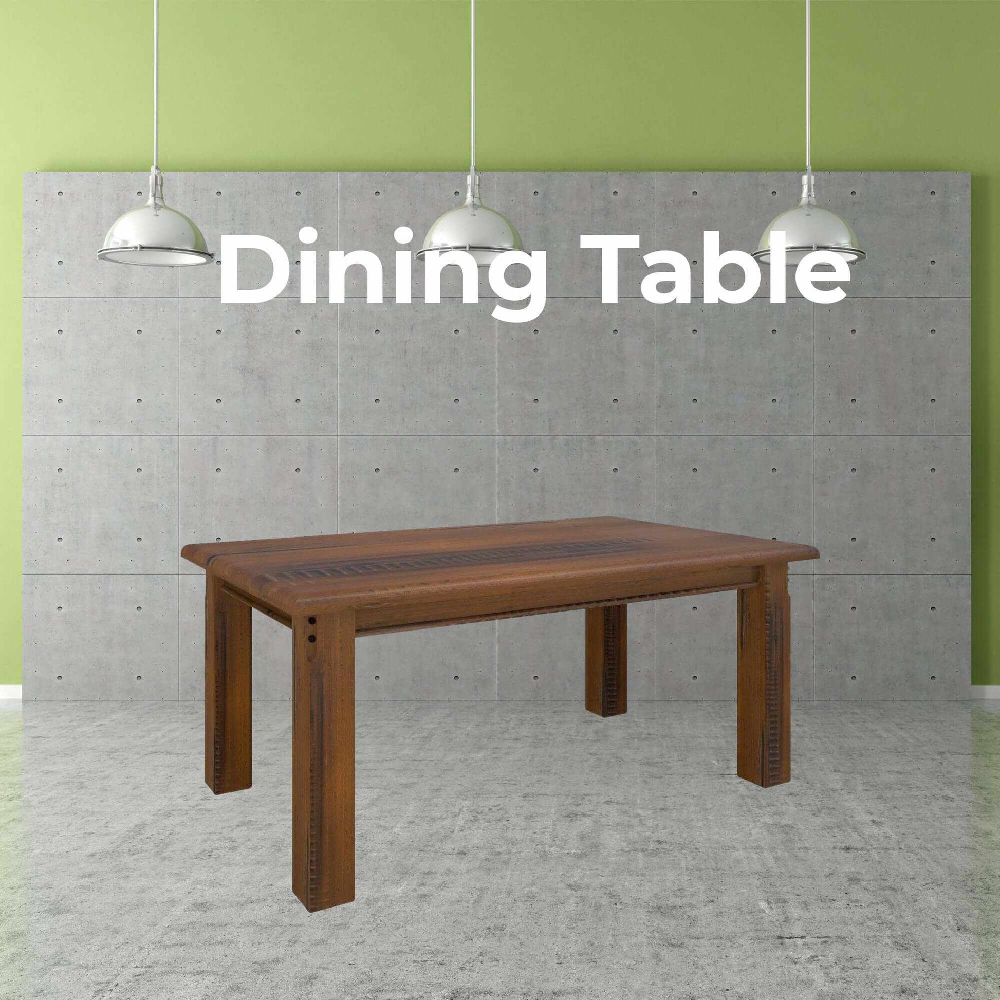 Umber Dining Table 180cm Solid Pine Wood - Dark Brown