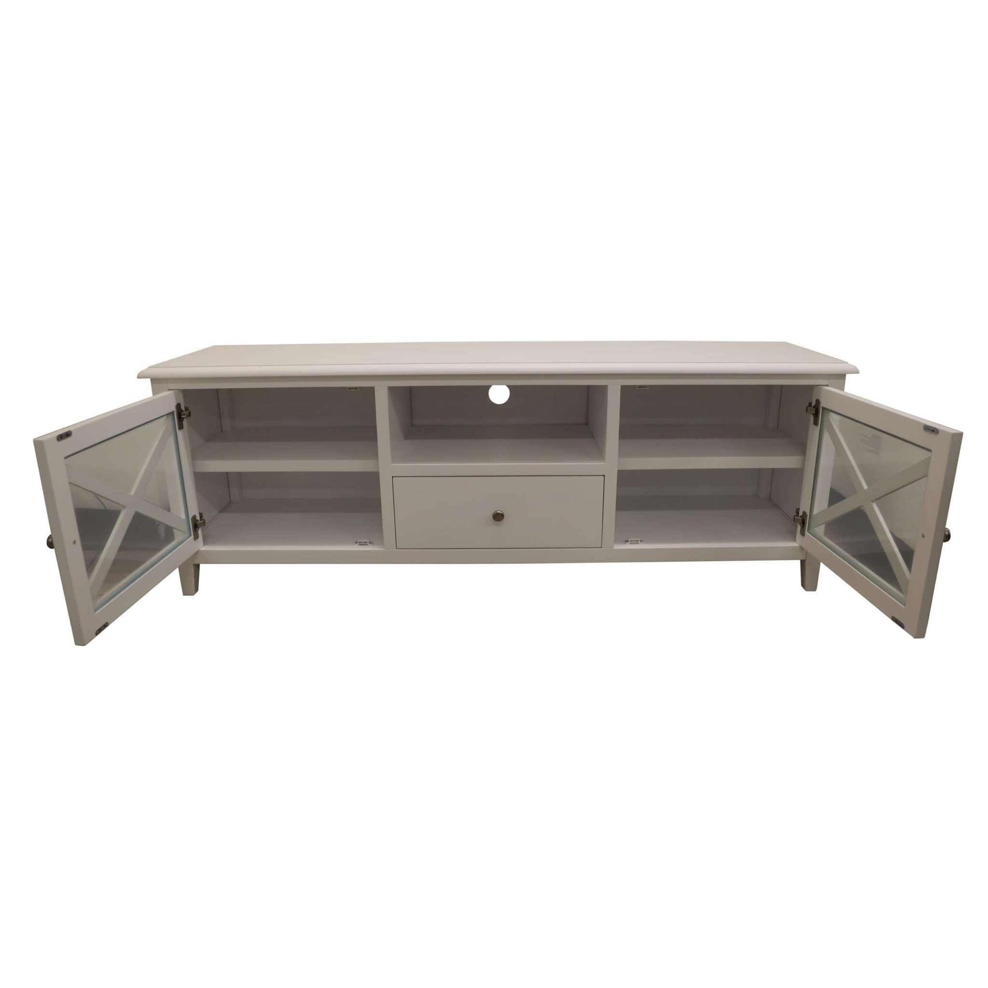 Daisy Solid Acacia Wood 170cm Entertainment Unit White