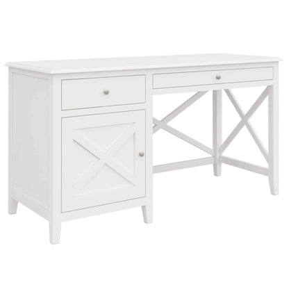 Daisy Study Computer Desk 140cm Solid Acacia Wood - White