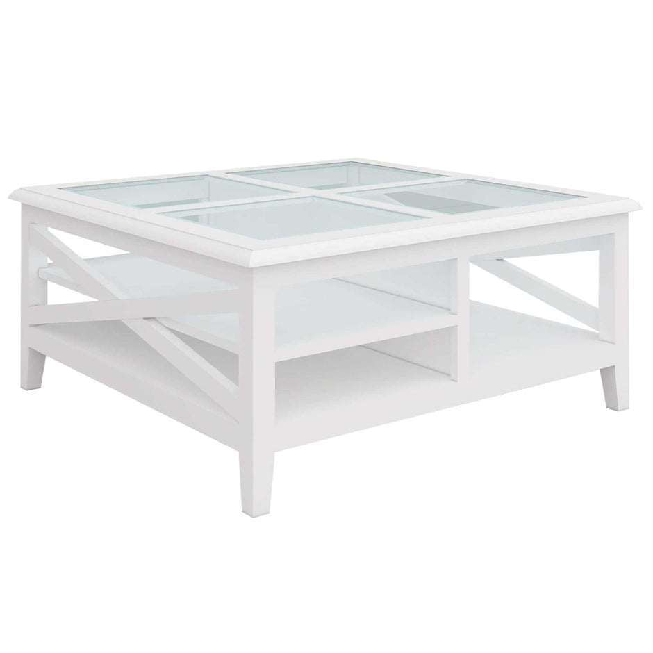 Coffee Table Glass Top White