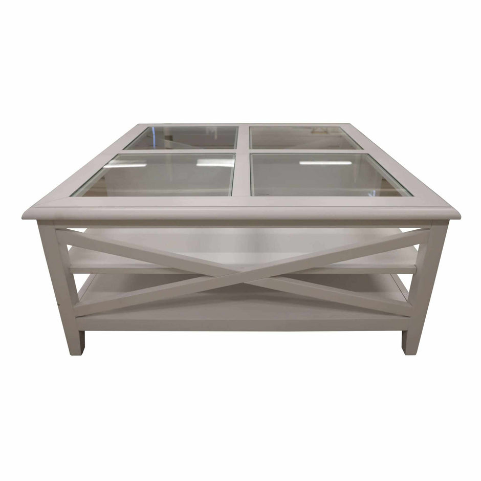 Coffee Table Glass Top White