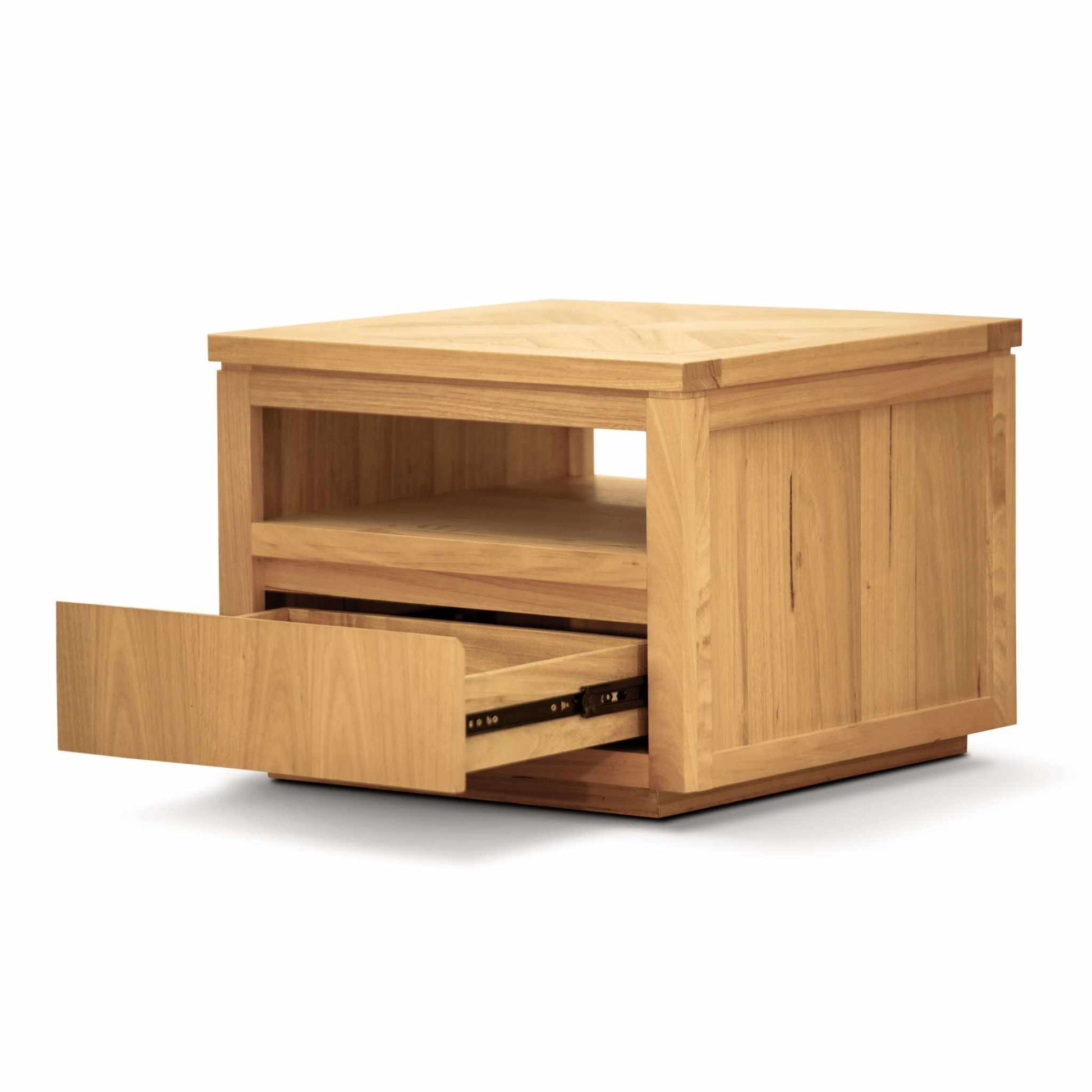 Rosemallow Parquet Top Side Table 65cm - Natural