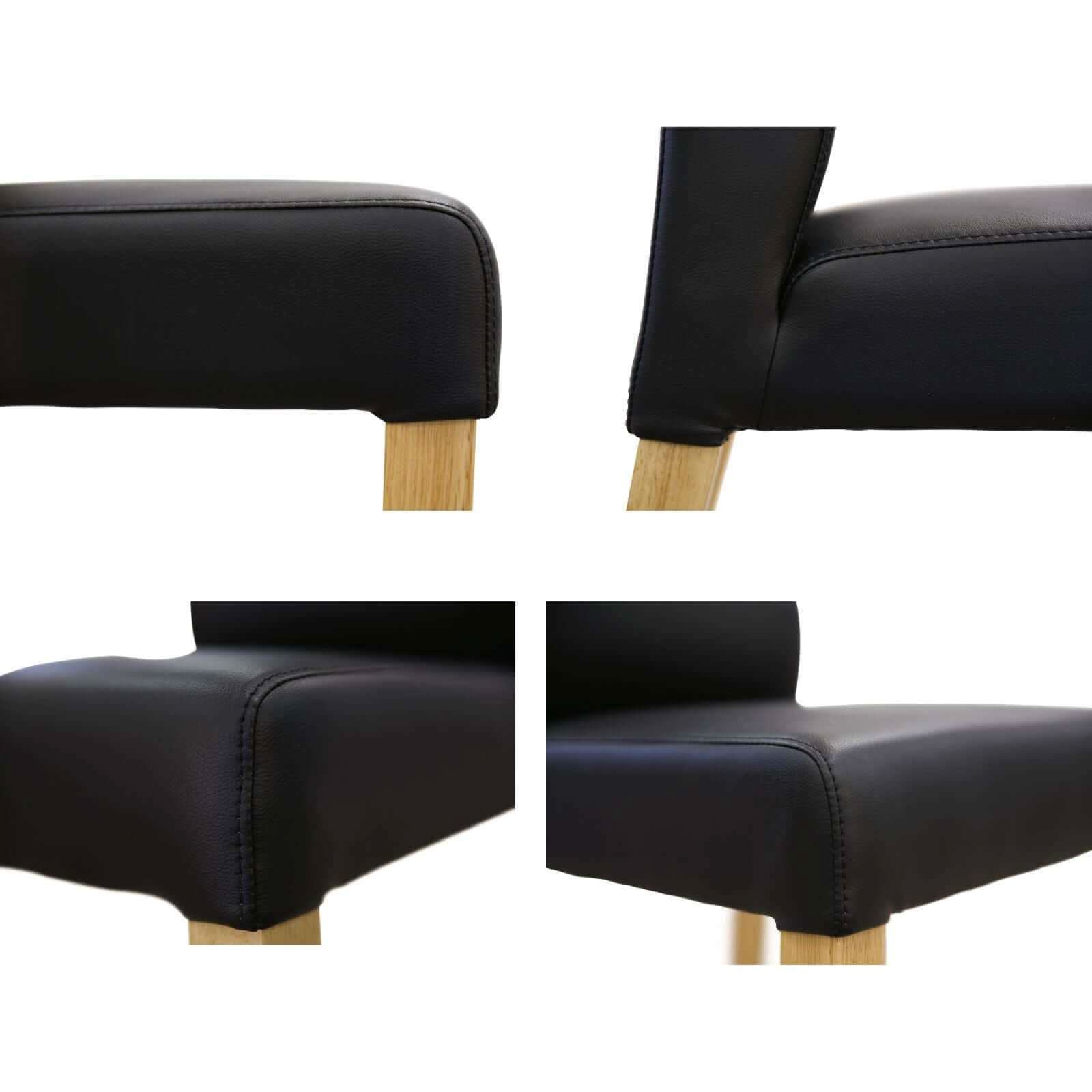 Rosemallow 7pc Dining Set 180cm Table 6 Black PU Chair Solid Messmate 