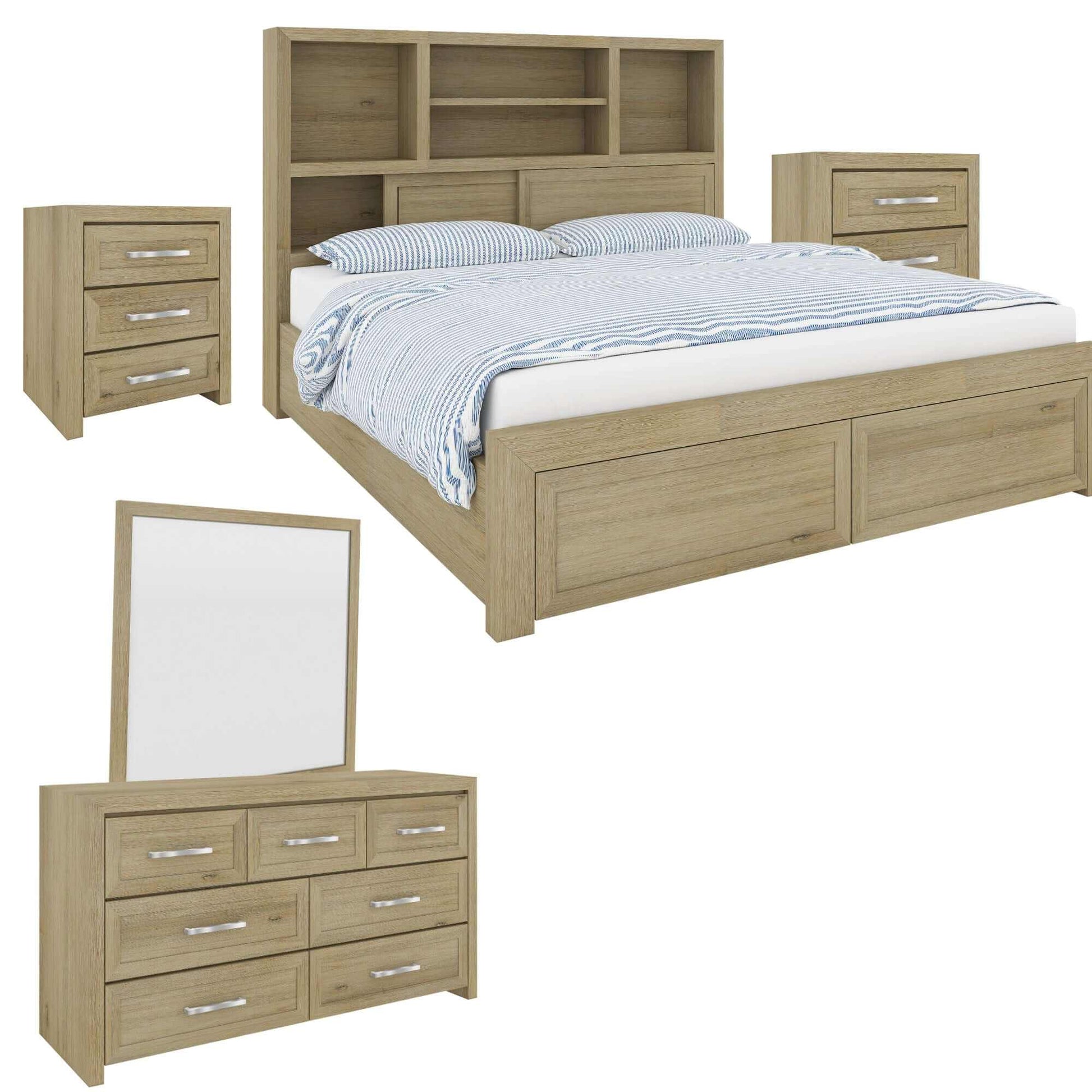 Gracelyn King Bed With Storage Drawers - Smoke