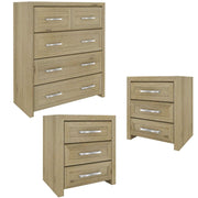 Gracelyn 2 Bedside Cabinets And Chest of Drawers - Smoke