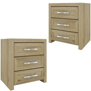 Gracelyn 3 Drawer Nightstand Set of 2 Bed - Smoke