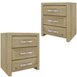 3 drawer nightstand set of 2