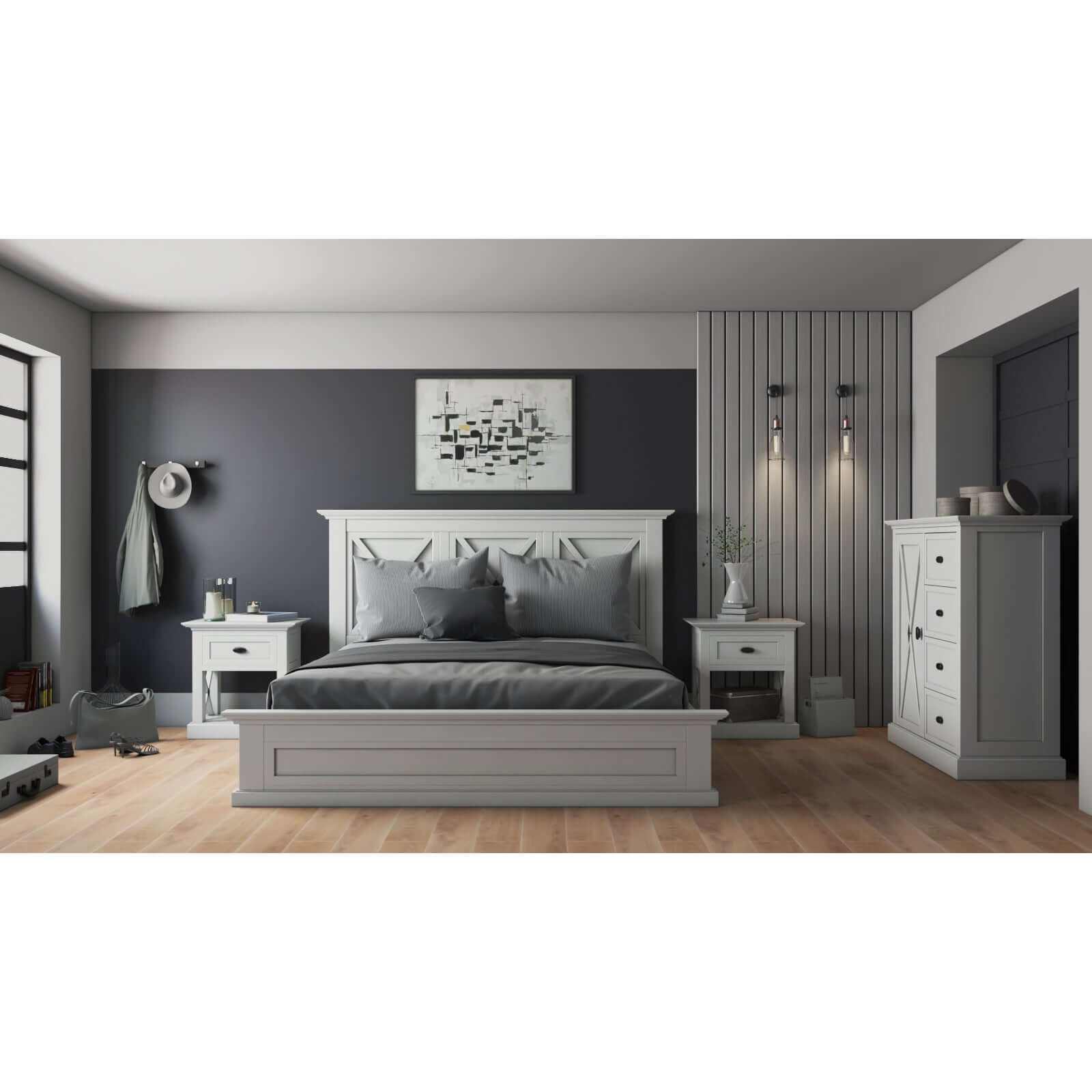 Beechworth Solid Pine Wood 4 Drawer Tallboy White