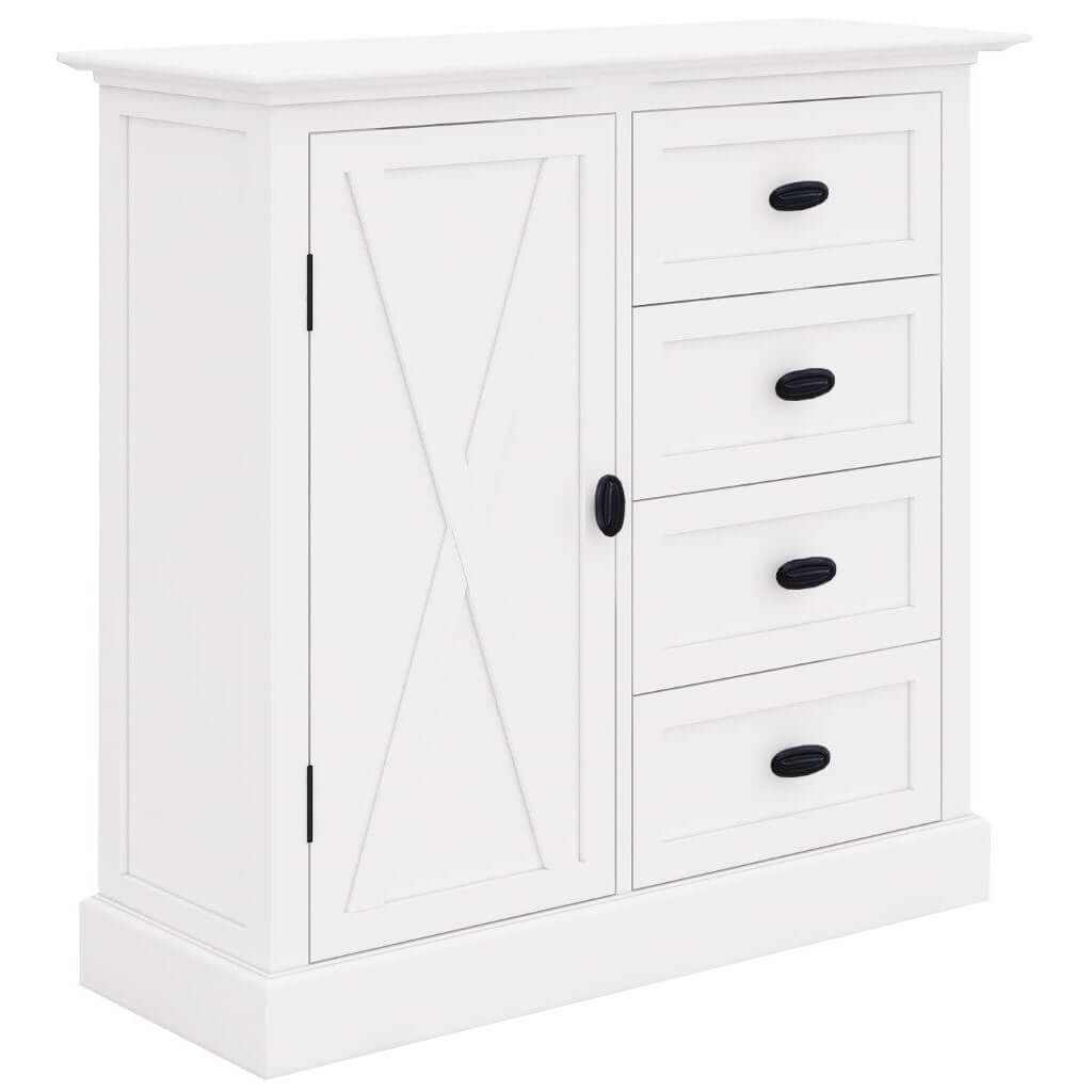 Beechworth Solid Pine Wood 4 Drawer Tallboy White
