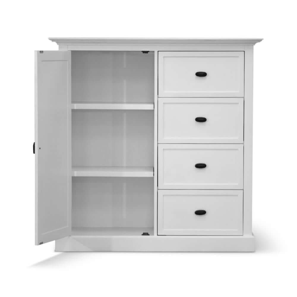 Beechworth Solid Pine Wood 4 Drawer Tallboy White