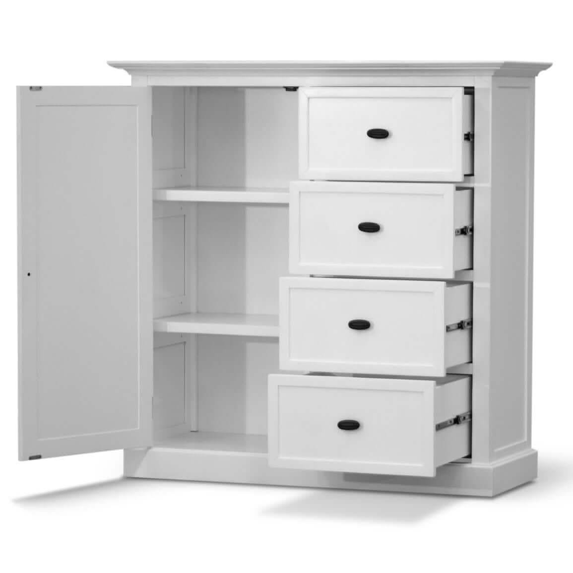 Beechworth Solid Pine Wood 4 Drawer Tallboy White