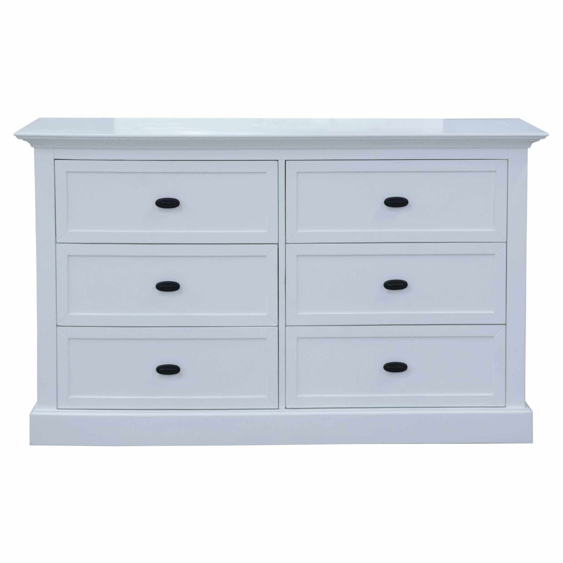 Beechworth Pine Wood Dresser White Drawer Chest