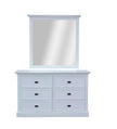 white dresser and mirror