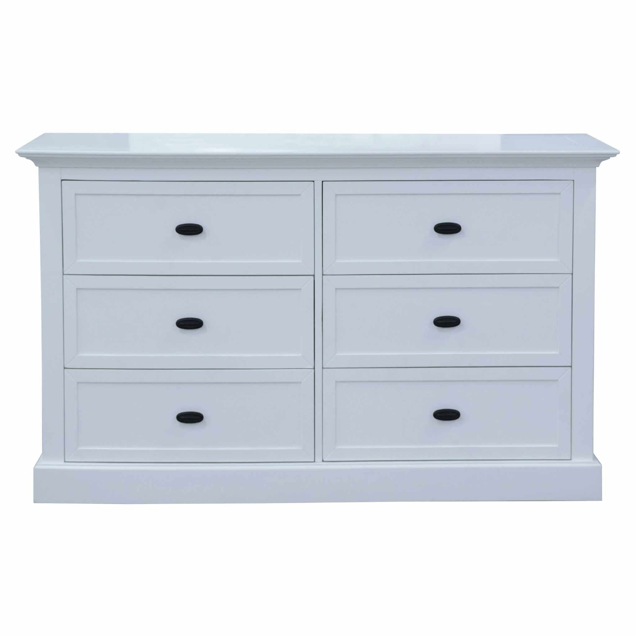 Beechworth White Dresser And Mirror 6 Chest of Drawers