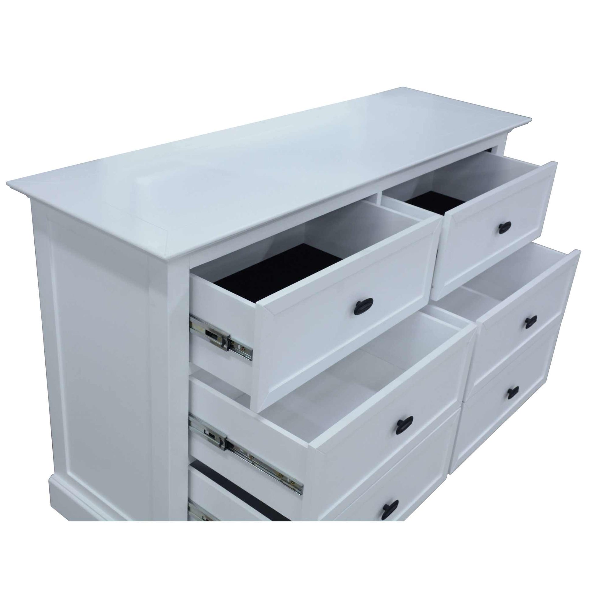 Beechworth White Dresser And Mirror 6 Chest of Drawers