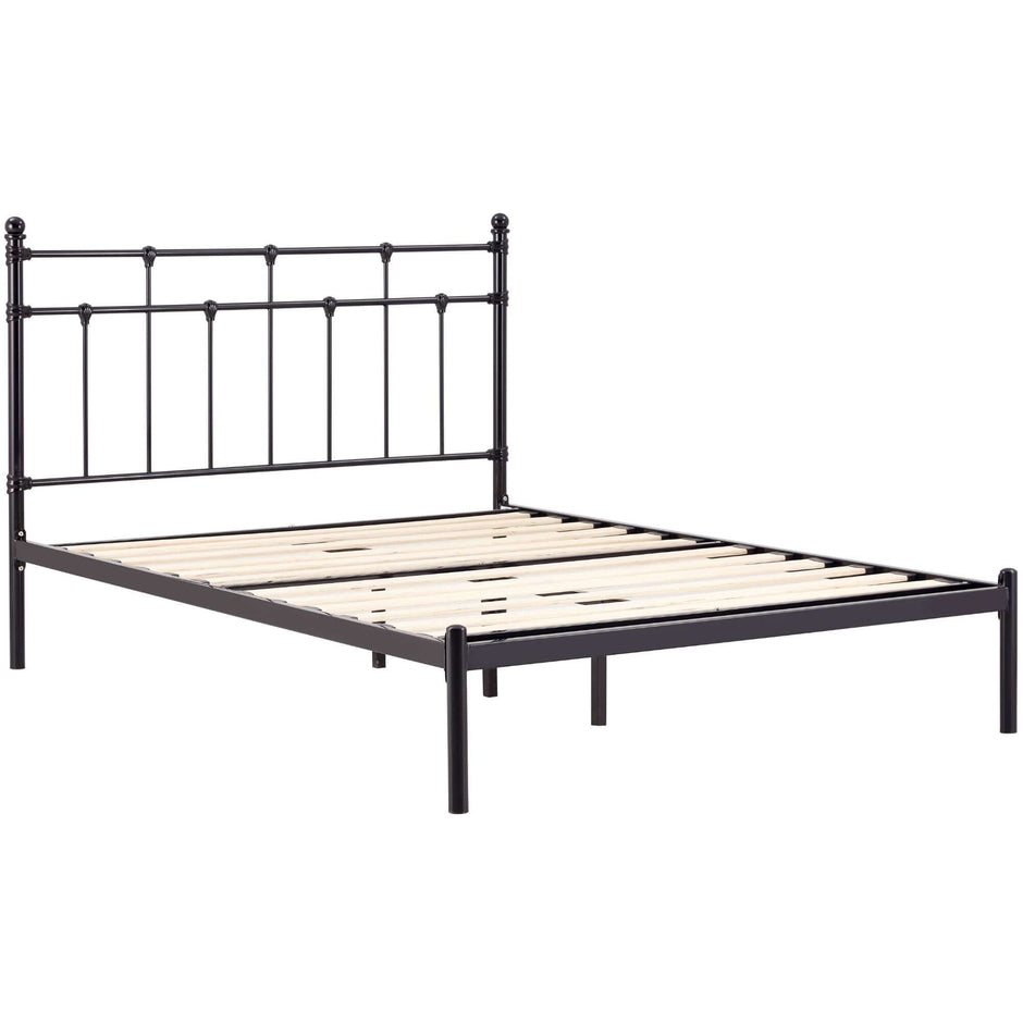 Metal King Single Bed Black