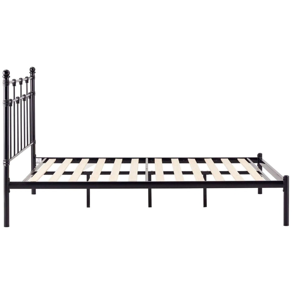 Metal King Single Bed Black