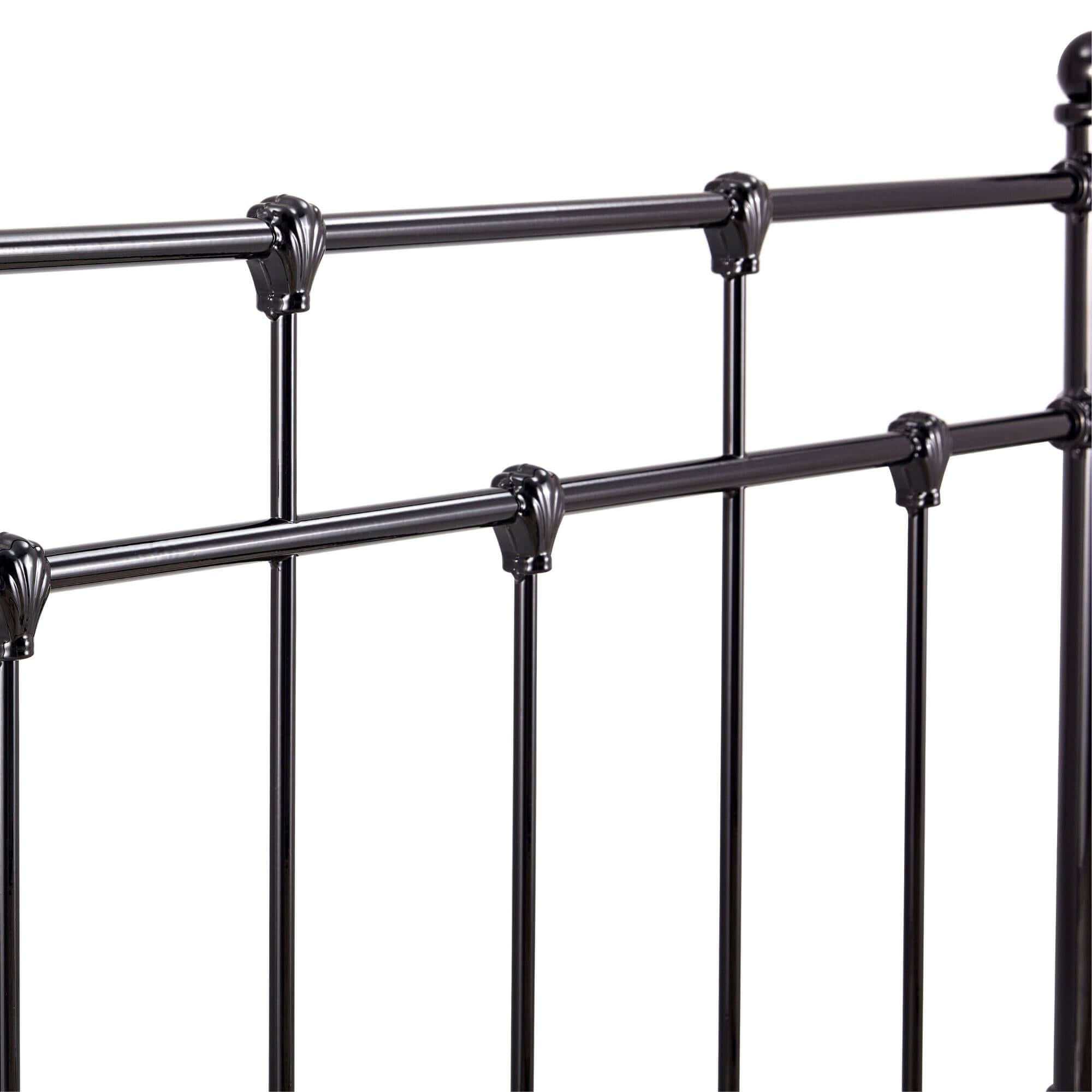 Metal King Single Bed Black