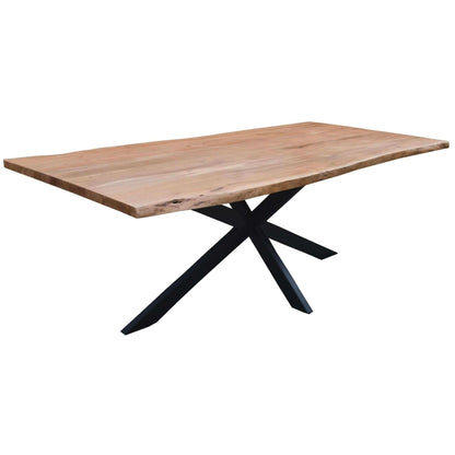 Lantana Dining Table 210cm Live Edge Solid Acacia Timber -Natural