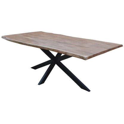 Lantana Dining Table 210cm Live Edge Solid Acacia Timber -Natural