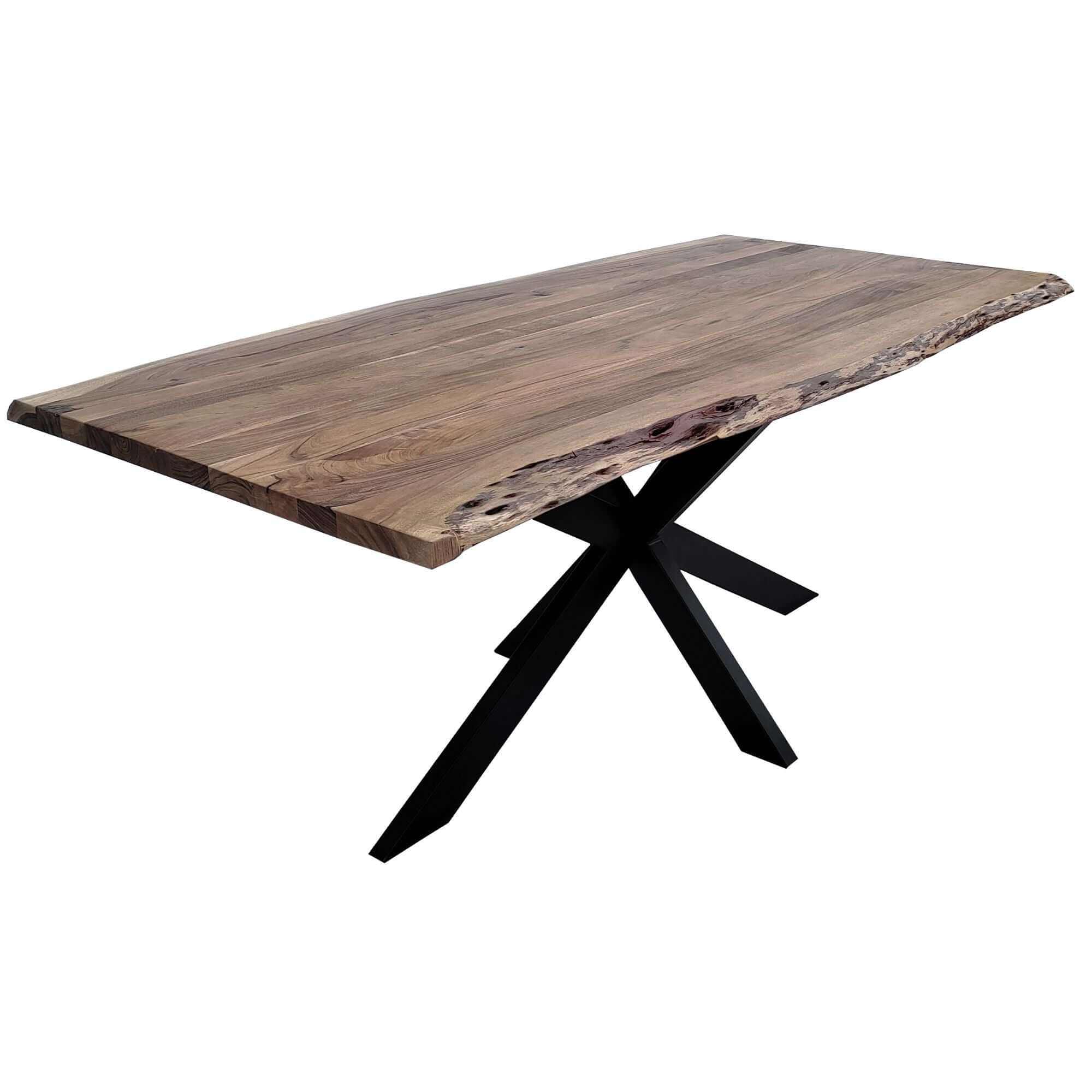 Lantana Dining Table 180cm Live Edge Solid Acacia Timber - Natural