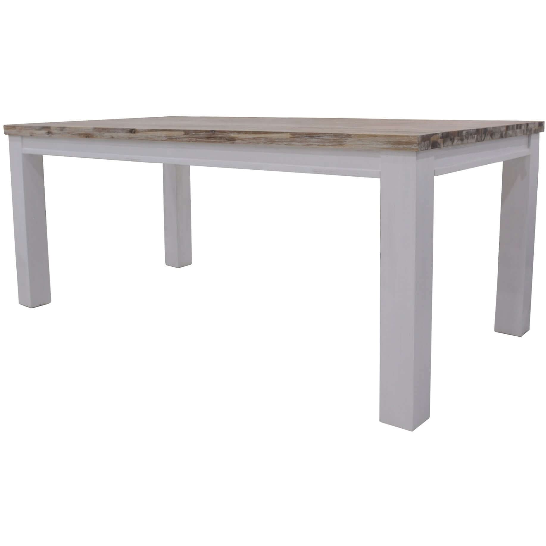 Plumeria Dining Table 190cm Solid Acacia Wood - White Brush