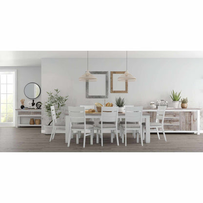 Plumeria Dining Table 190cm Solid Acacia Wood - White Brush