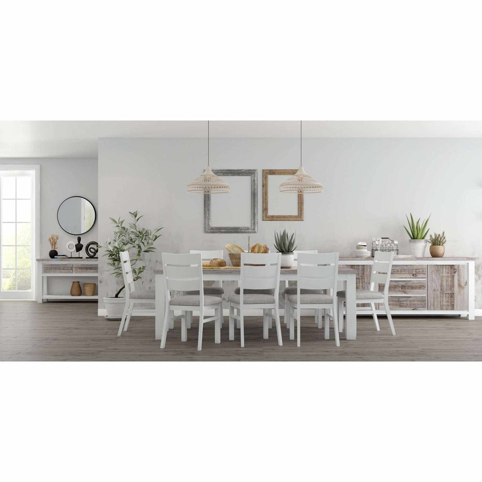 Dining Table Solid Wood White 