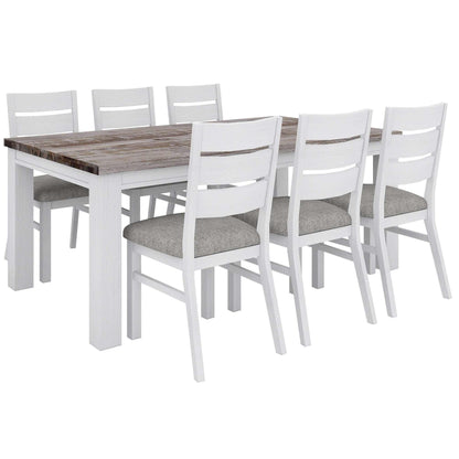 Plumeria Dining Table 190cm Solid Acacia Wood - White Brush