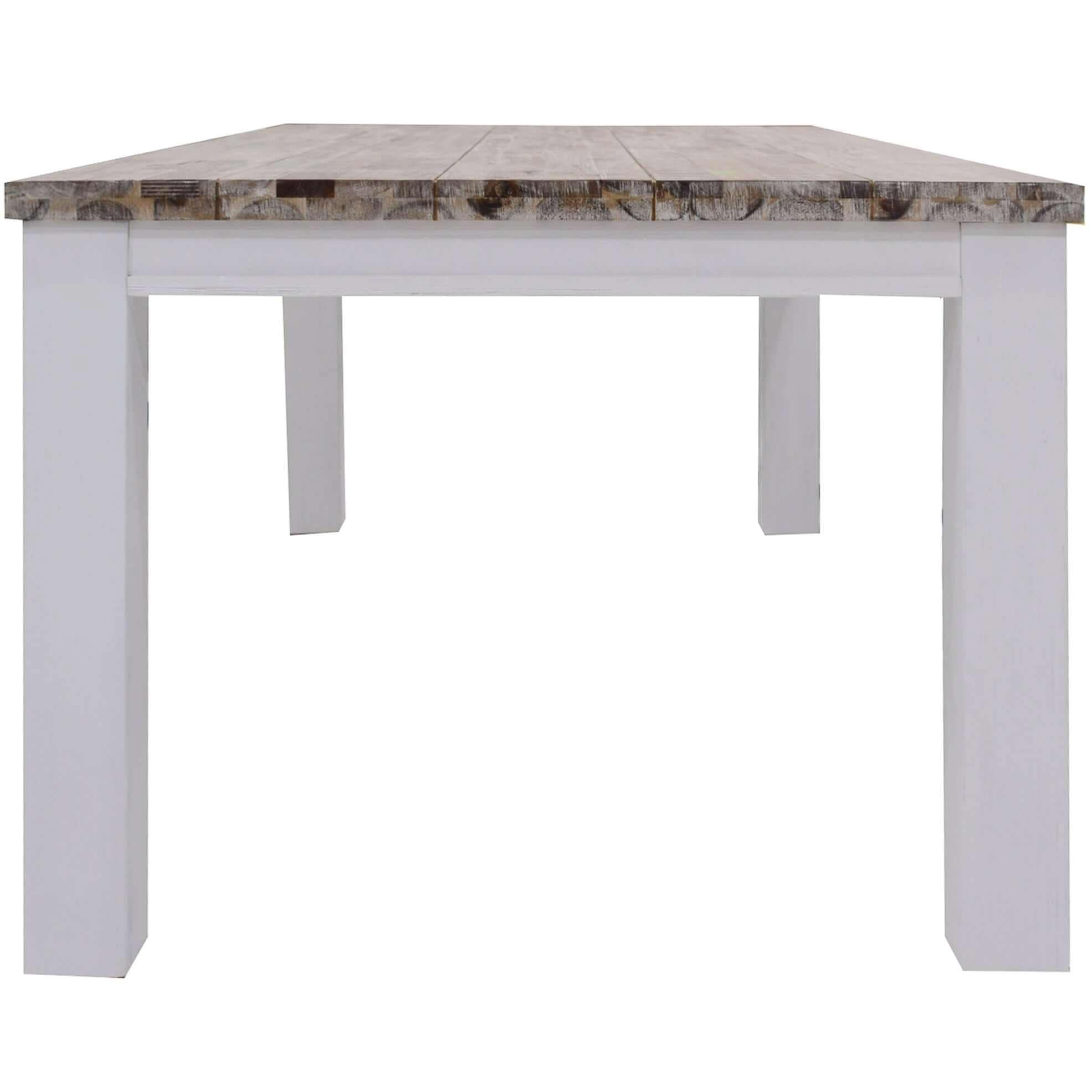 Plumeria Dining Table 190cm Solid Acacia Wood - White Brush