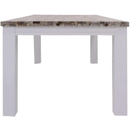 Plumeria Dining Table 190cm Solid Acacia Wood - White Brush