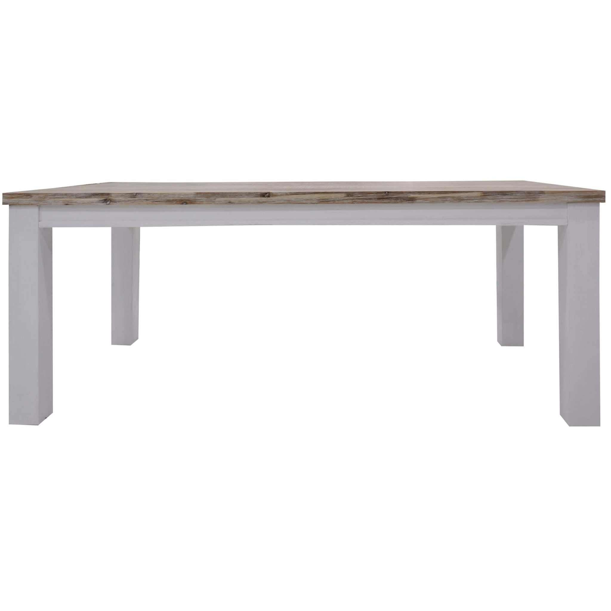 Plumeria Dining Table 190cm Solid Acacia Wood - White Brush