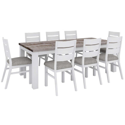 Plumeria Large Wooden Dining Table 225cm Solid Acacia Wood - White Bru