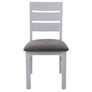 Plumeria Dining Chair Set of 2 Solid Acacia Wood Dining Furniture - Wh