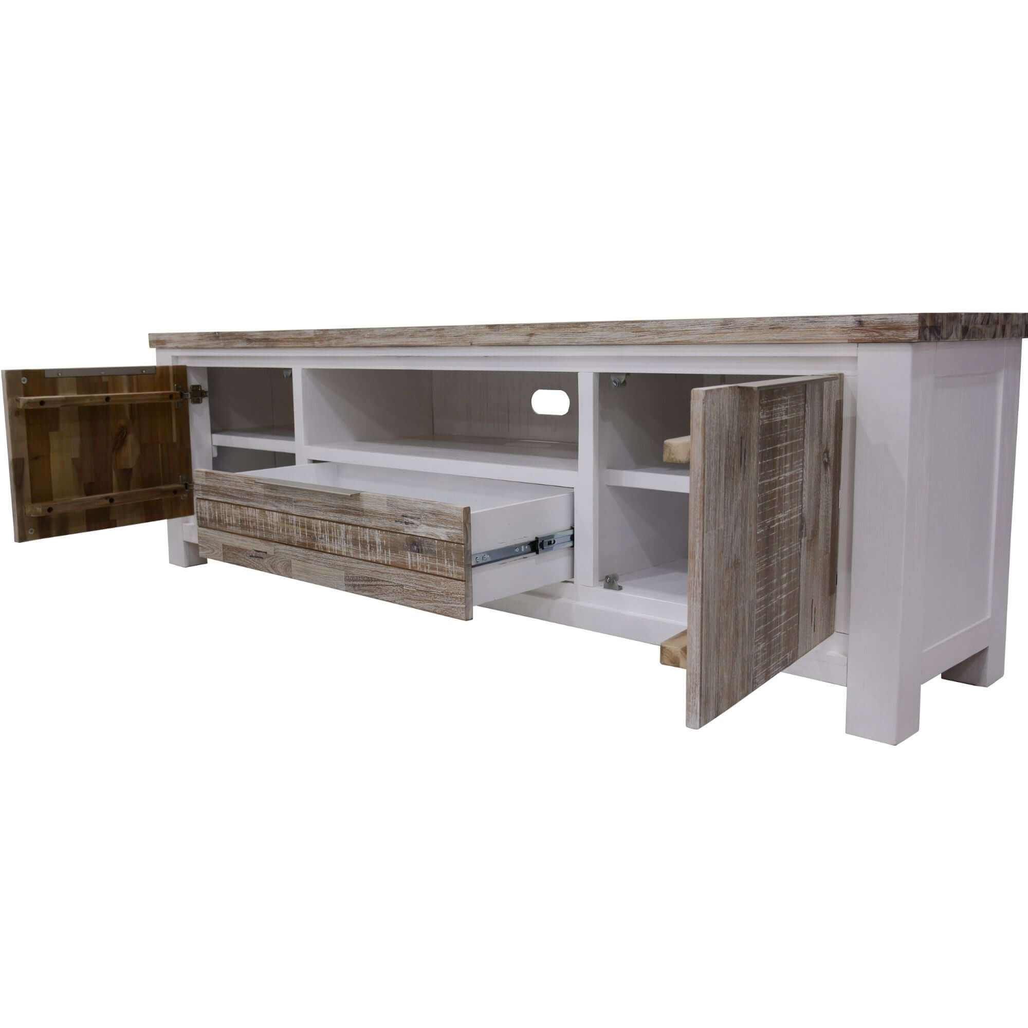 Plumeria ETU Entertainment TV Unit 210cm 2 Door Solid Acacia Timber -W