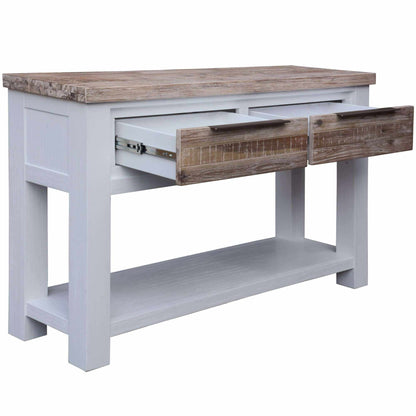 Plumeria Farmhouse Console Hallway Entry Table 130cm - White Brush