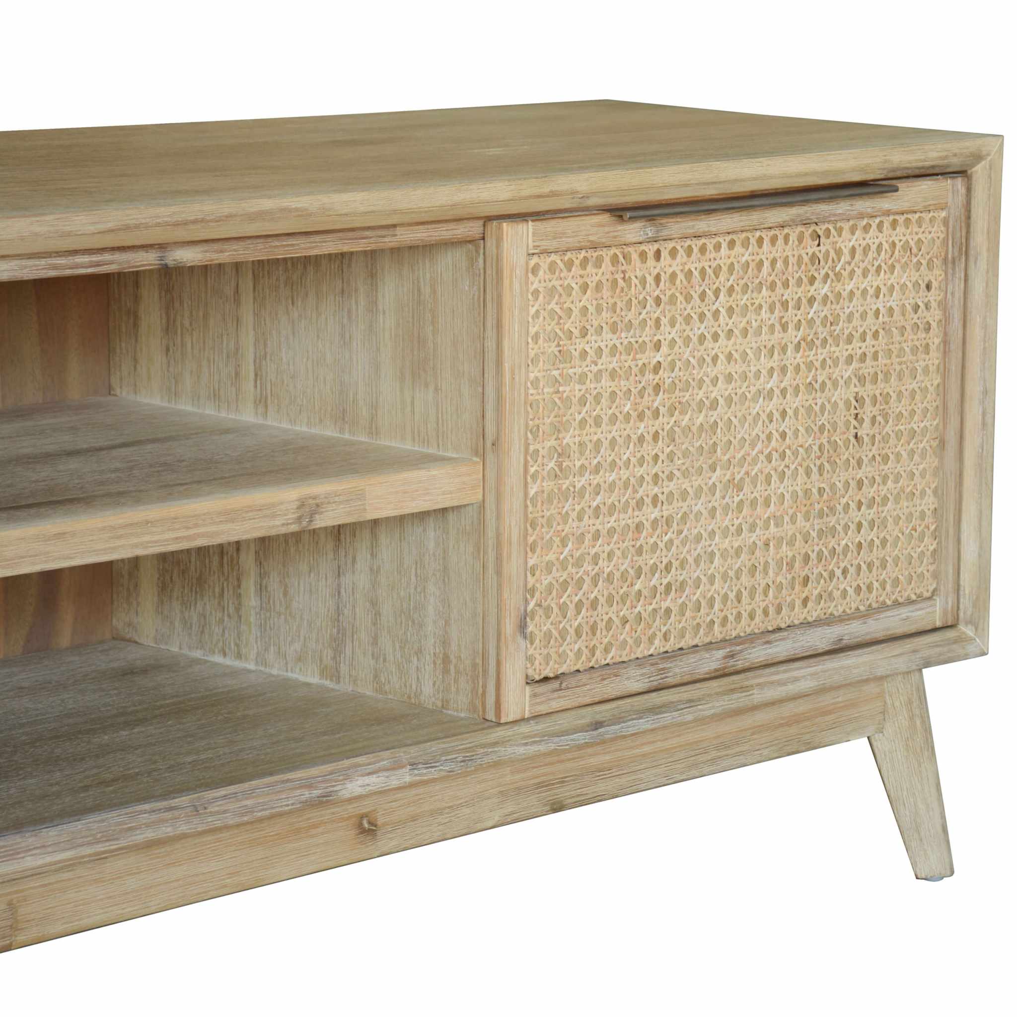 Grevillea Rattan Entertainment TV Unit 164cm 2 Door - Brown