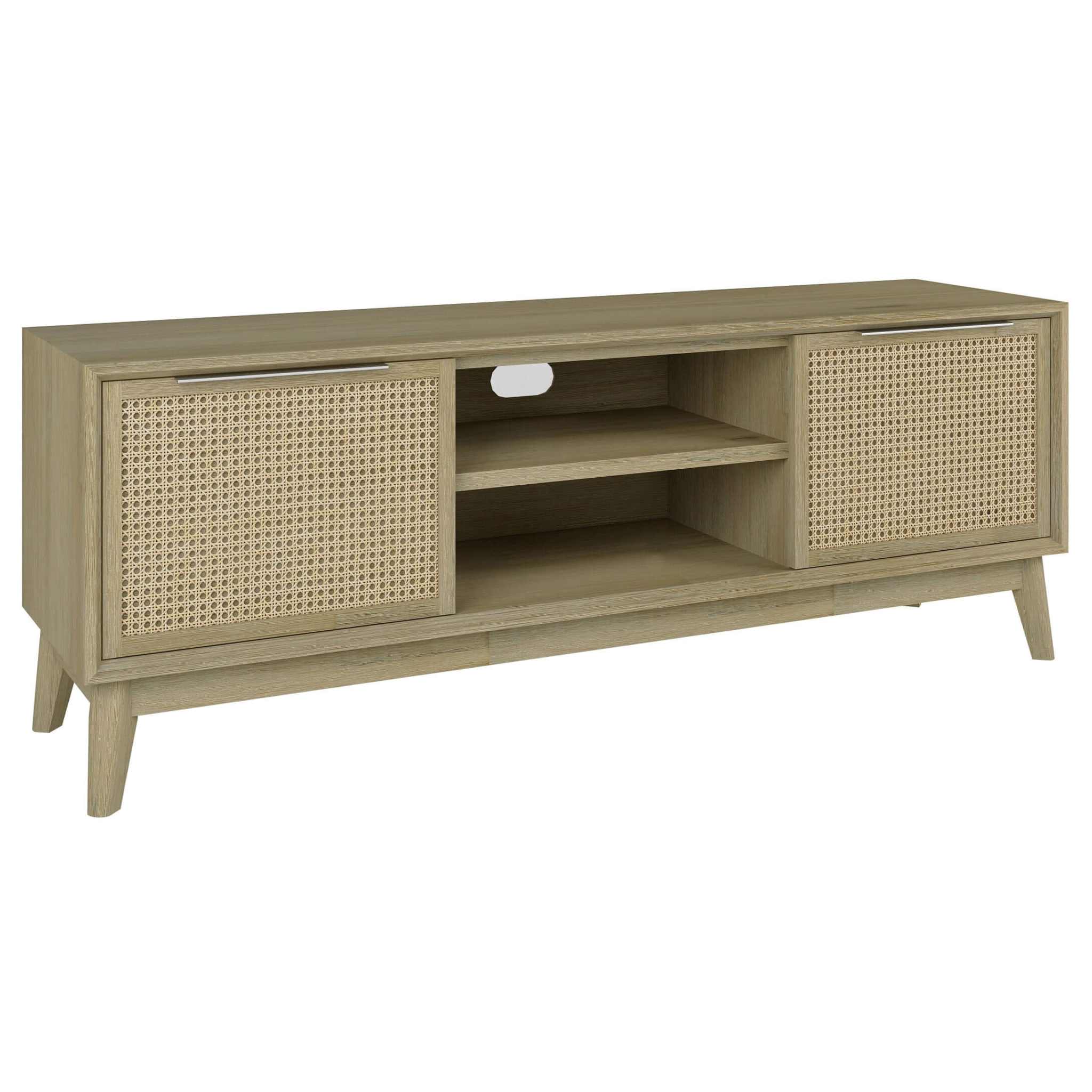 Grevillea Rattan Entertainment TV Unit 164cm 2 Door - Brown