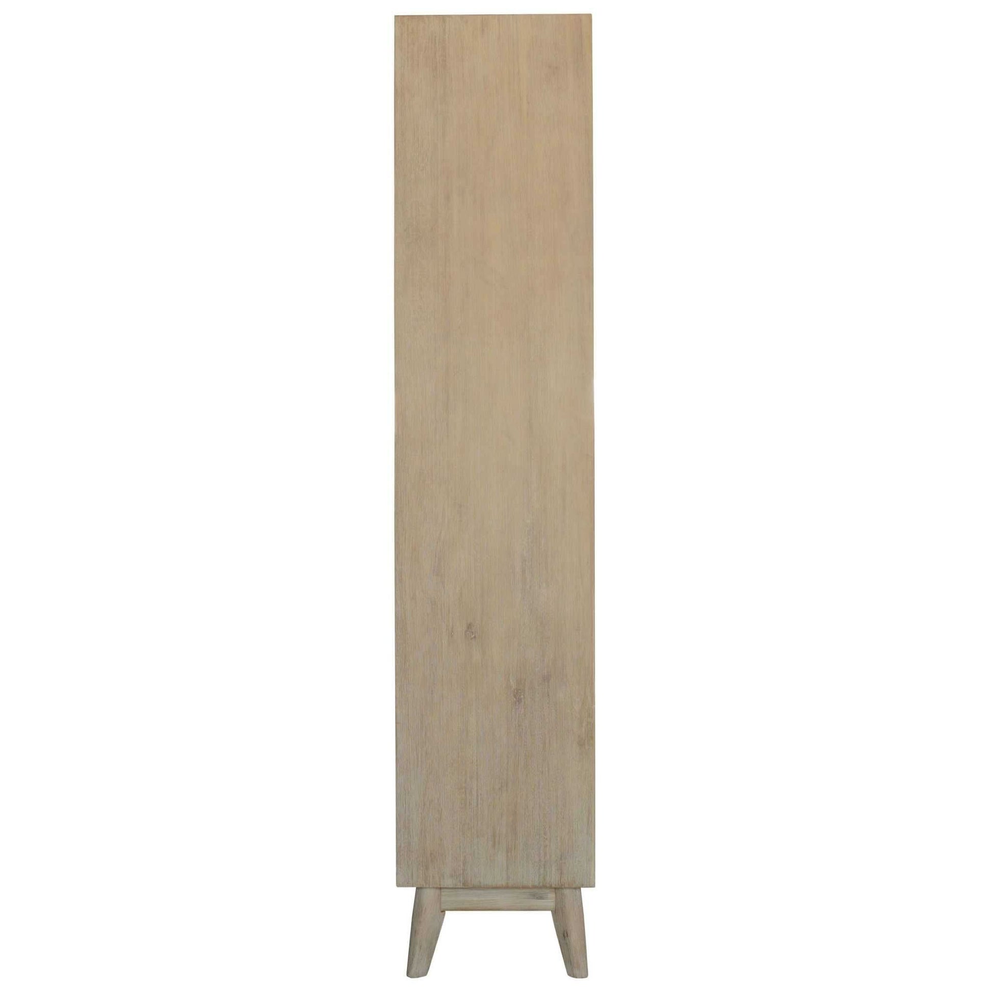 Grevillea Bookcase 4 Tier Drawers Solid Acacia Timber - Brown