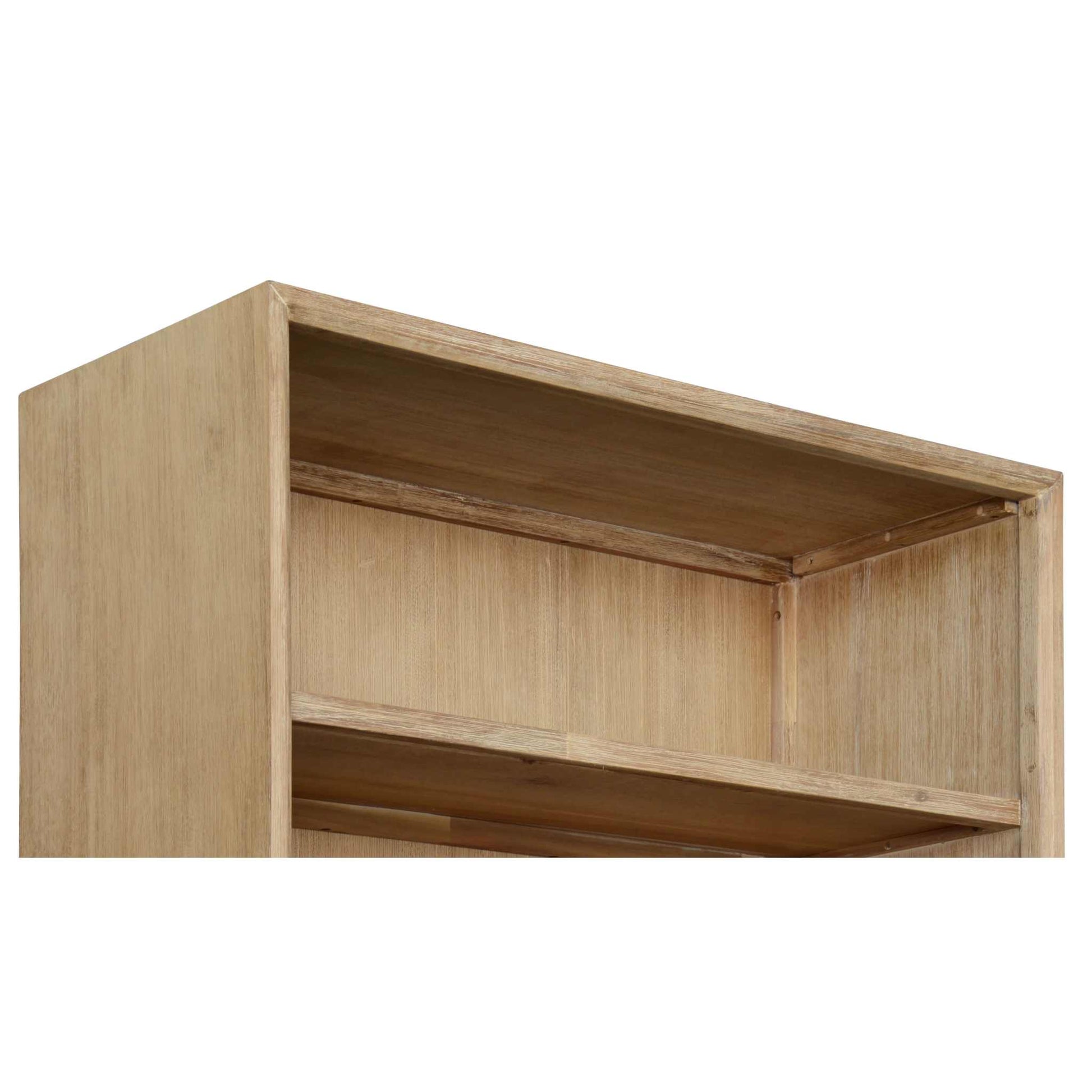 Grevillea Bookcase 4 Tier Drawers Solid Acacia Timber - Brown